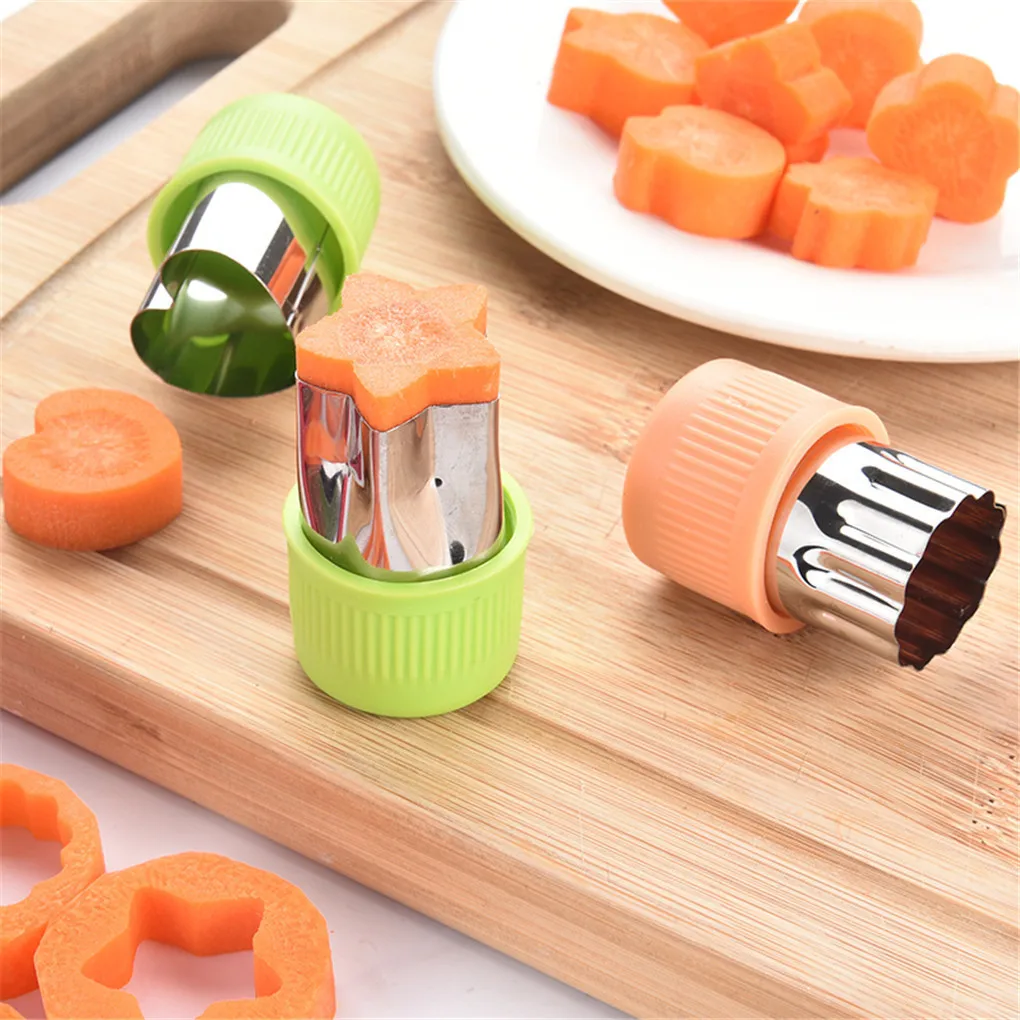 Star Heart Shape Vegetables Cutter Plastic Handle Portable Cook Tools Stainless Steel Fruit Cutting Die Kitchen Gadgets 3PCS/Set