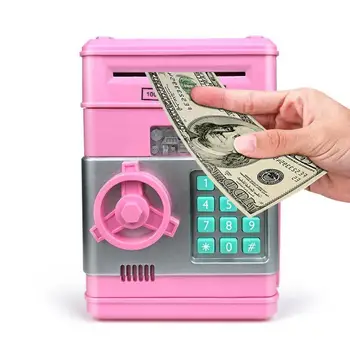 

ATM Password Piggy Bank Electronic Money Box Cash Coins Saving Box ATM Bank Automatic Deposit Banknote Gift for Kids