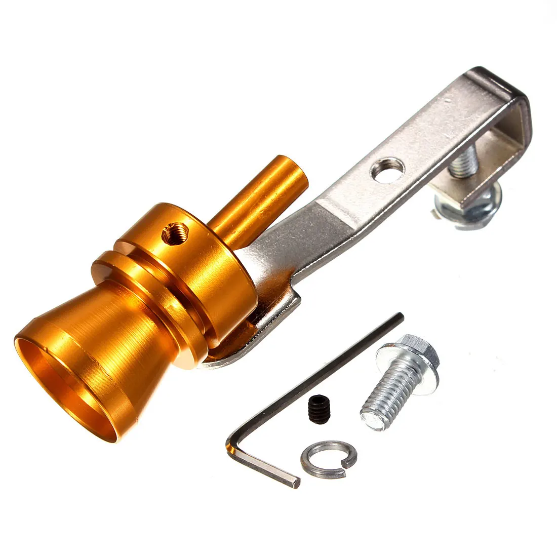 

1Pcs Gold Motorbike Car Exhaust Fake Turbo Whistle Pipe Sound Muffler Blow Off Valve Bov Universal Simulator Whistler S/M/L/XL