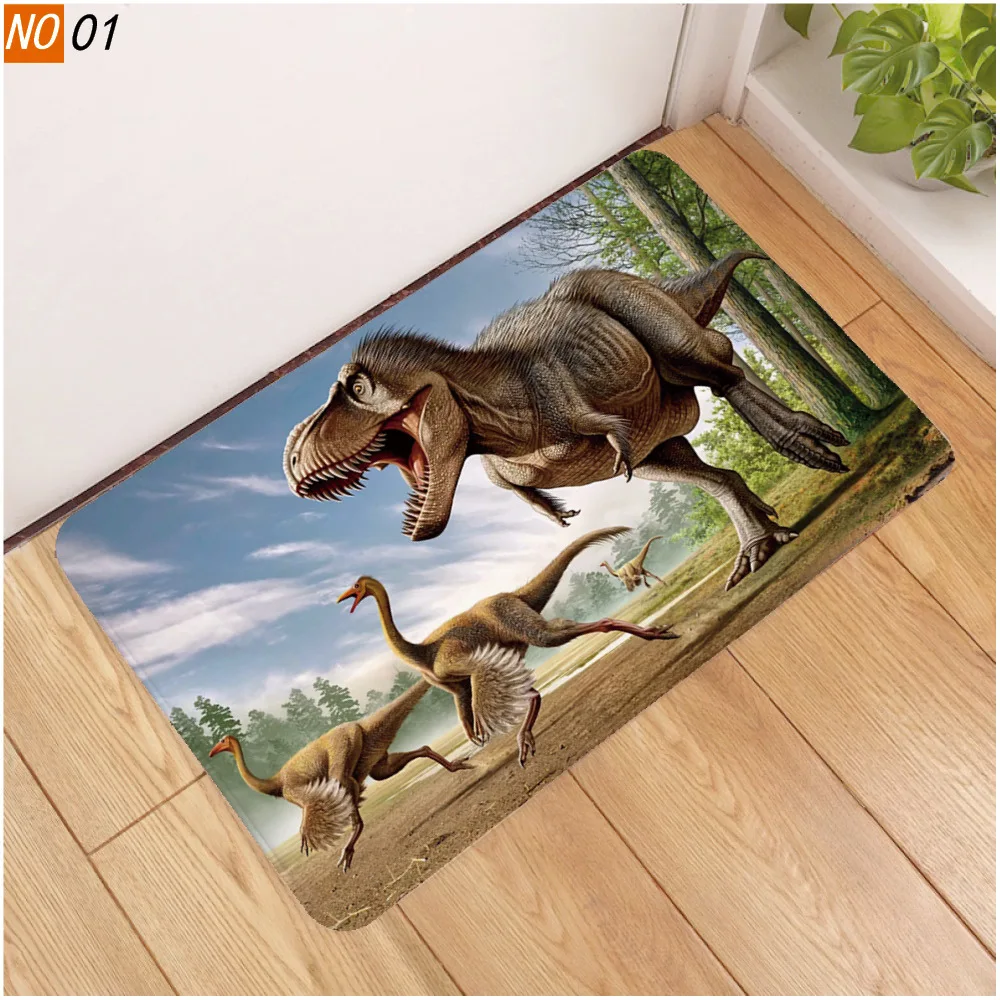 Новинка, 3D рисунок динозавра, напольная Подушка, мягкий дверной коврик, ковер для спальни, коридора, рождественский подарок