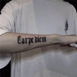 Waterproof Temporary Tattoo Sticker Gothic Letter Design Body Art Fake Tattoo Flash Tattoo Arm Male Female