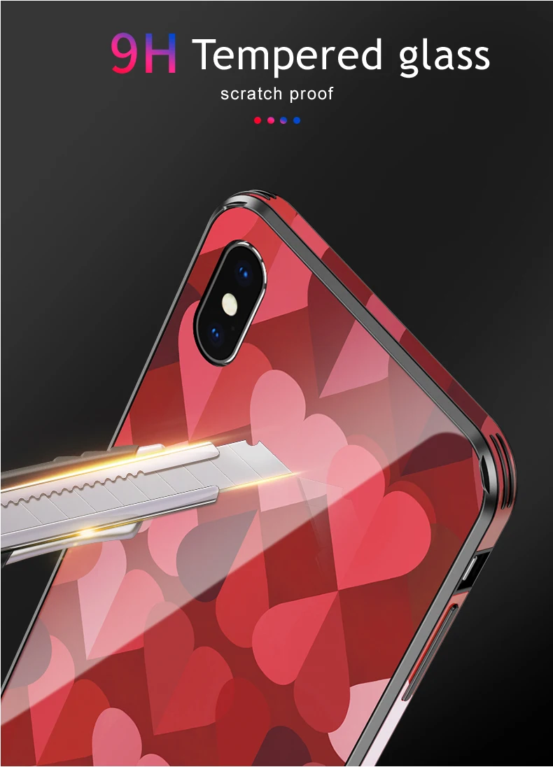 Для iphone X XS Max XR 6d чехол из закаленного стекла с рисунком задняя панель+ рамка Взрывозащищенная стеклянная крышка для iphone xs max стеклянный чехол