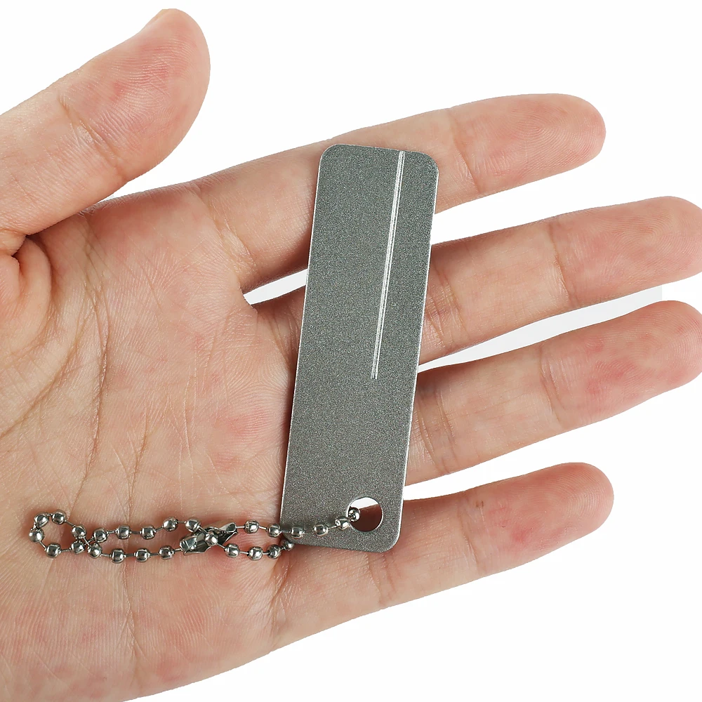 Fishing Hook Sharpener Portable Diamond Stone Fish Hook Sharpen Tools Knife Whetstone Keychain for Outdoor Fishing Accessories