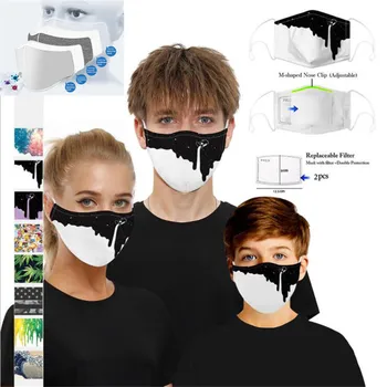 

Printing Mouth Mask Reusable Protective PM2.5 Filter Paper Anti Dust Face Mask Bacteria Proof Flu Respirator Mouth-muffle Mask
