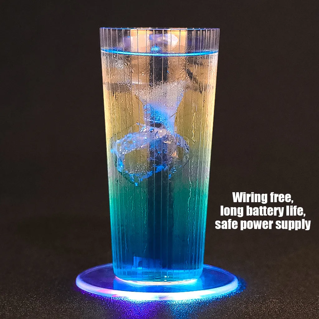 Cocktail Coaster Flash для бара, для бармена светильник ing Base Lamp Placemat акриловый кристалл ультра-тонкий светодиодный светильник Coaster для обеденного стола