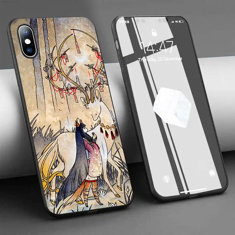 Coque The Wish Kitsune Fox Deer Yokai Soft Silicone Phone Case For