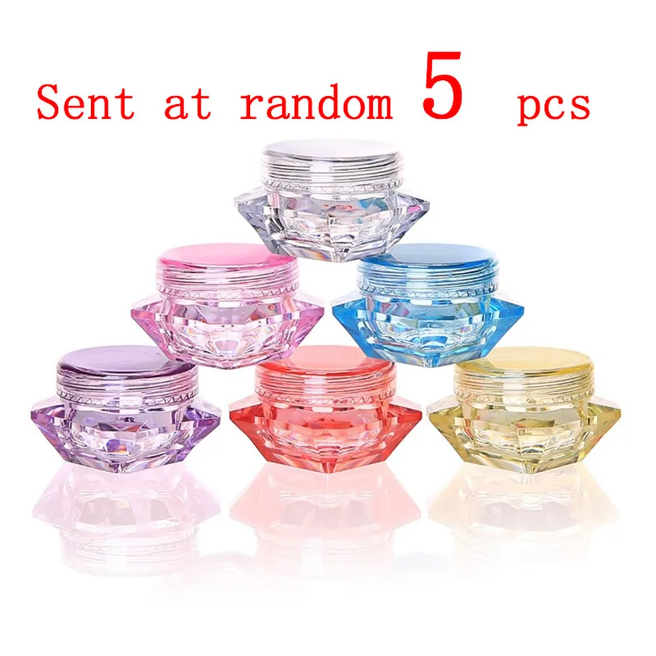 Sent at random 5pcs 5 г крем для лица прозрачный мини-модный дорожный макияж Косметические пустые бутылки контейнер для косметики пластиковая коробка аксессуары для путешествий - Цвет: Sent at random 5pcs
