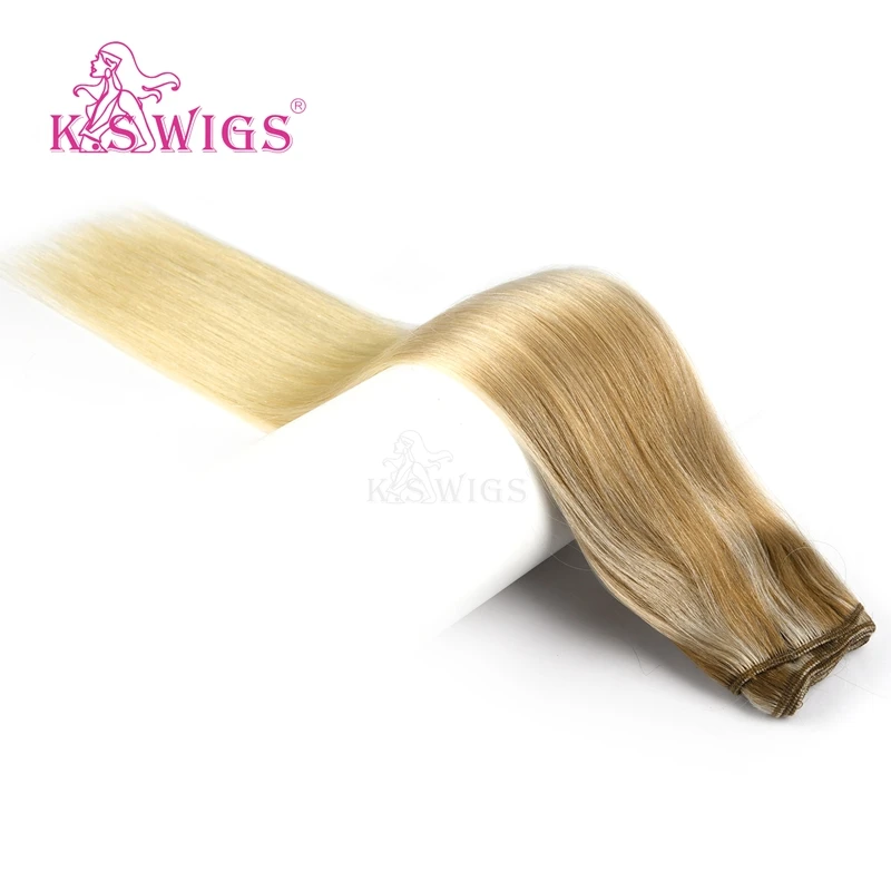 K.S парики 22 ''двойные нарисованные пряди волос на сетке 100% Remy человеческие