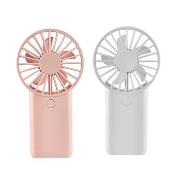 

2x Handheld Mini Fan Silent Air Cooler Portable Desk Fans for Home-White & Pink