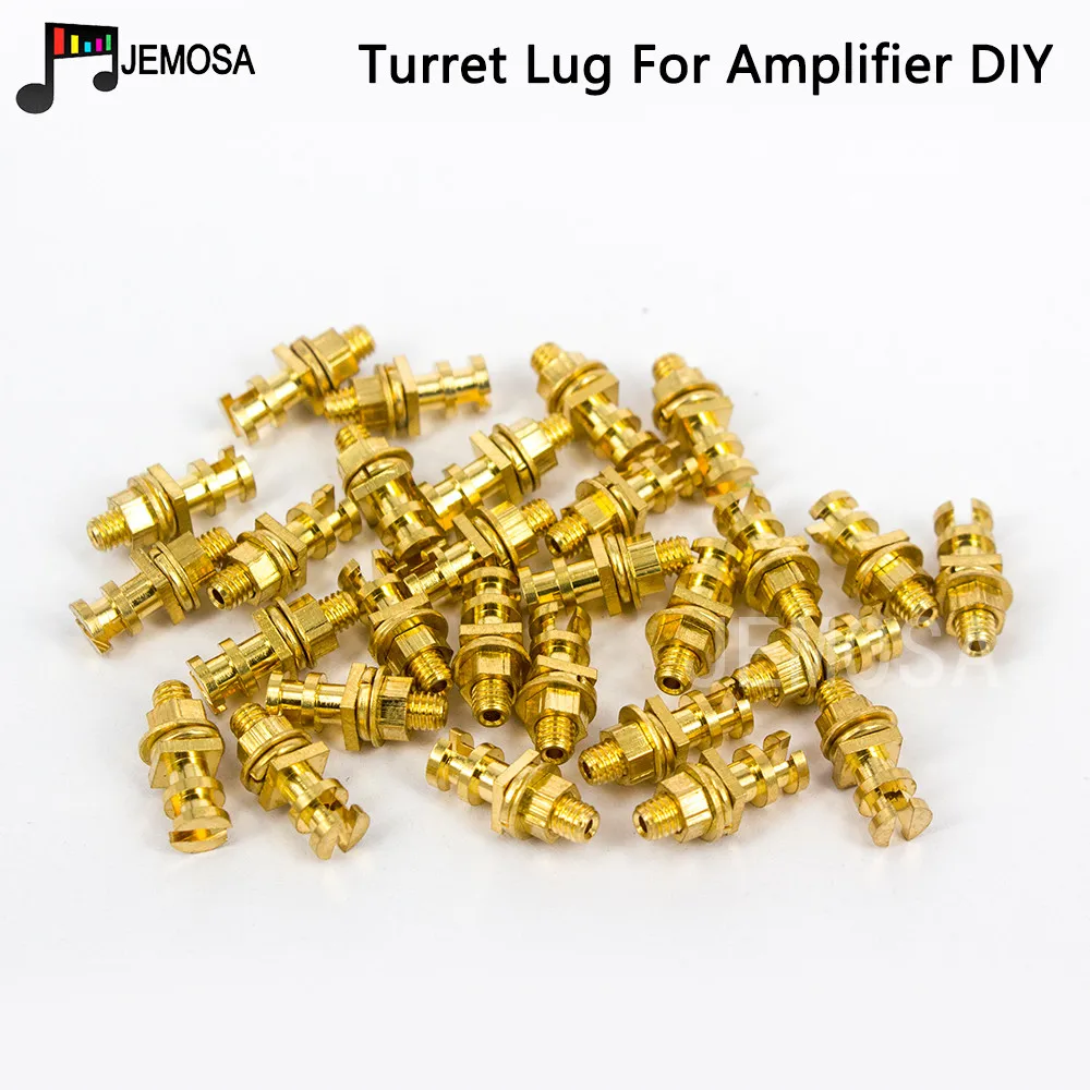 Diy Torreta Lug Projeto Tira de Áudio Tag Placa Torreta Terminal Lug para Tubo Amplificador Faça Você Mesmo Kit Cobre Banhado a Ouro Torreta