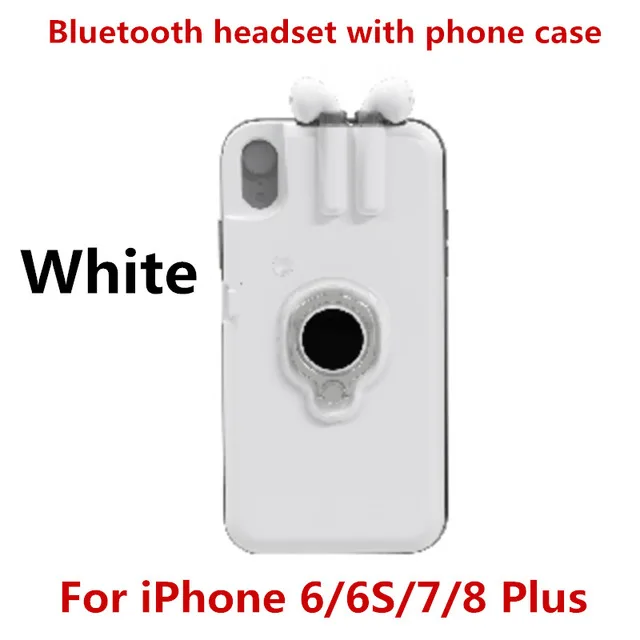 White For 6 7 8 Plus Для iPhone 11/11 Pro беспроводные Bluetooth наушники чехол для телефона для iPhone 6 7 8 Plus Bluetooth ушной чехол для телефона для iPhone XS MAX XR X - Цвет: White For 6 7 8 Plus