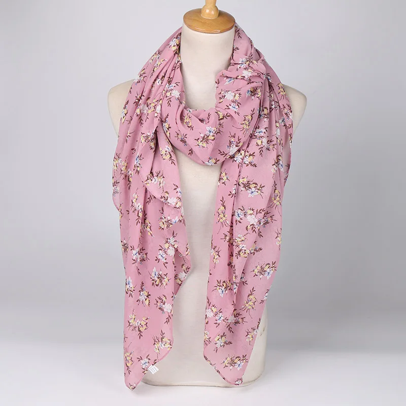 Большой квадратный хиджаб, шифоновый шарф в цветочек, простые мусульманские платки, шарфы, платок, шарфы-повязки 145*145 см - Цвет: 6