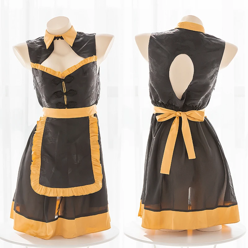 

Little Zombie Series Chinese Style Vampire Perspective Vintage Lolita Cheongsam Sexy Gothic Girl Cosplay Hollow Sleeveless Dress