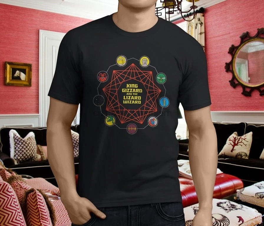 

New Popular King Gizzard And The Lizard Wizard MenBlack T Shirt Size S 3Xl