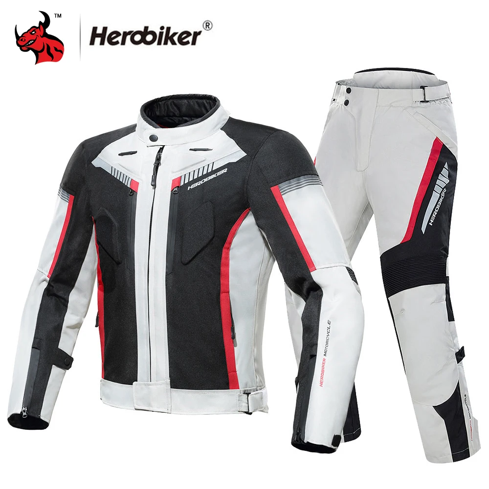 HEROBIKER Motorcycle Jacket Winter Cold-proof Waterproof Moto Motocross Jacket Motorbike Riding Clothing Protective Gear # #