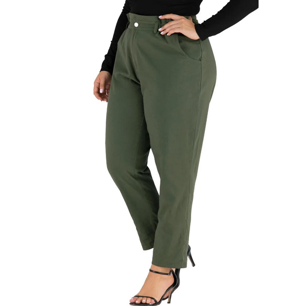 DOIB армейский зеленый цвет рандомные брюки женские осенние большого размера 2020