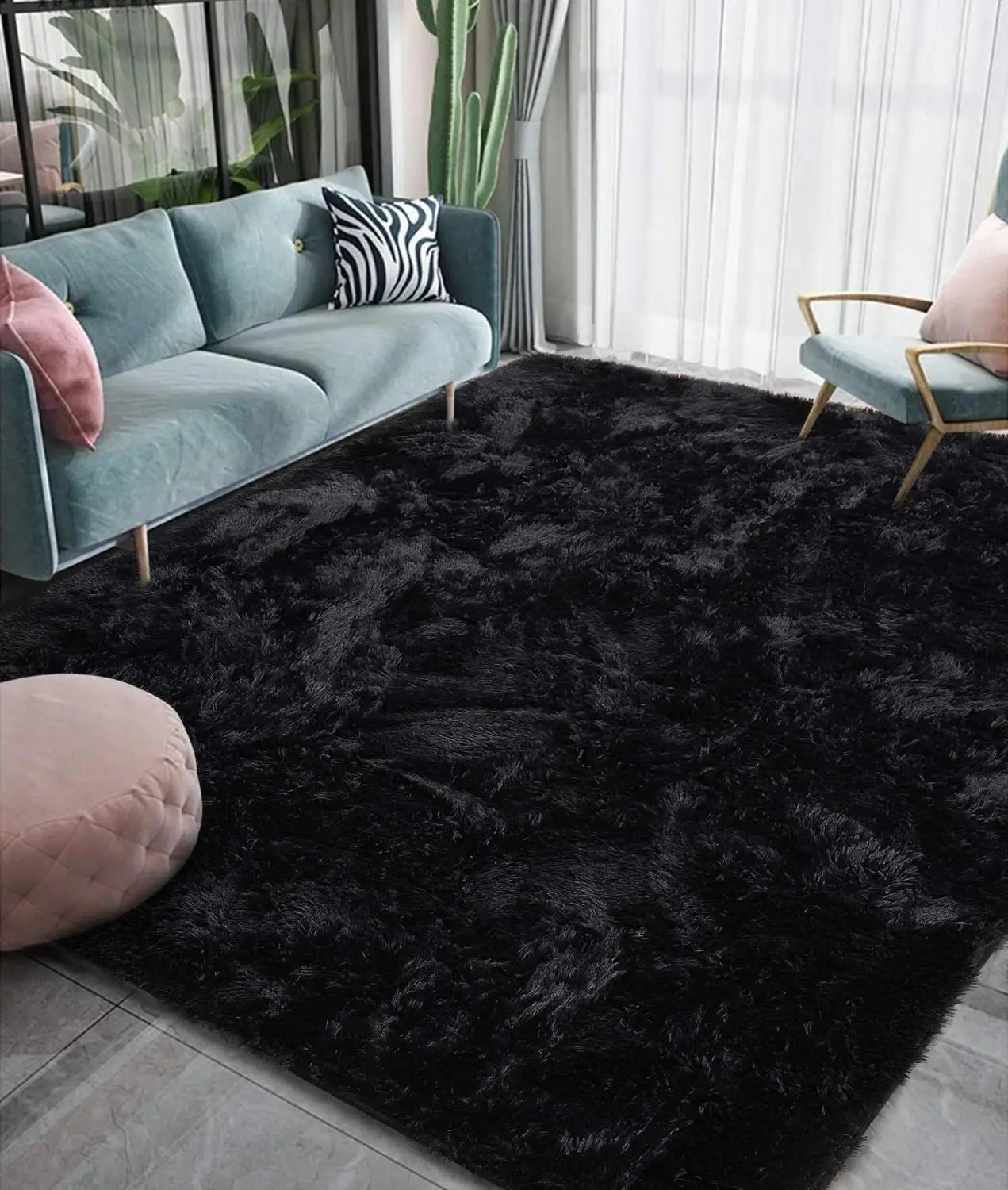 Plush Rug Decorative Carpet Plush Carpet Shaggy Rug Pad Luxury Fluffy Area Rug Living Room Carpet for Kids Girls Super Cute Comfortable Shag Rugs Modern Carpet Home Decor Floor