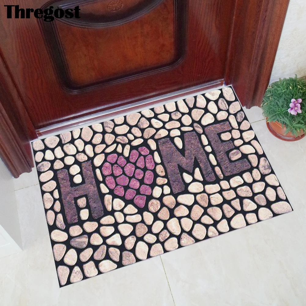

3D Cobblestone Printed Floor Mats Kitchen Carpet Home Decor Mat Kitchen Rugs Washable Welcome Carpet Outdoor Rubber Small Mat
