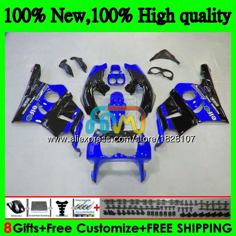 NC29 комплект для HONDA CBR400 CBR 400 RR 400RR 94 95 96 97 98 99 91BS. 90 CBR400RR 1994 цвет синий, черный; большие размеры 1995 1996 1997 1998 1999 обтекатель