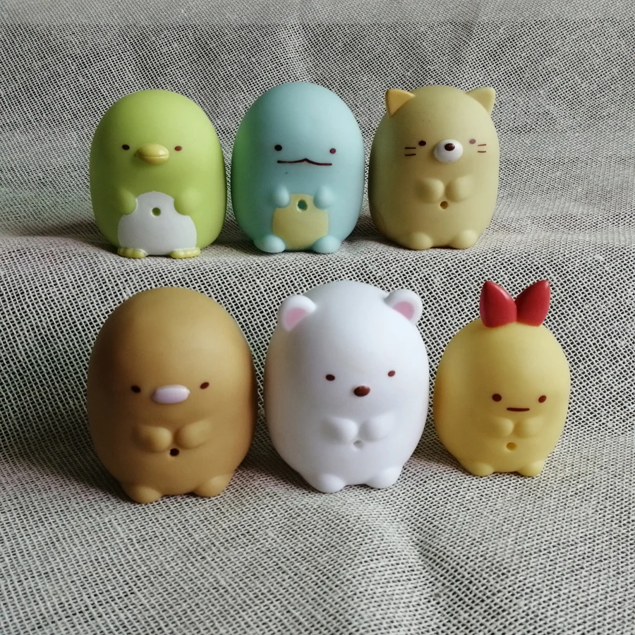 

Japan Original order sumikko gurashi penguin Lizard cat pork white bear shrimp tail soft hollow pvc animal dolls