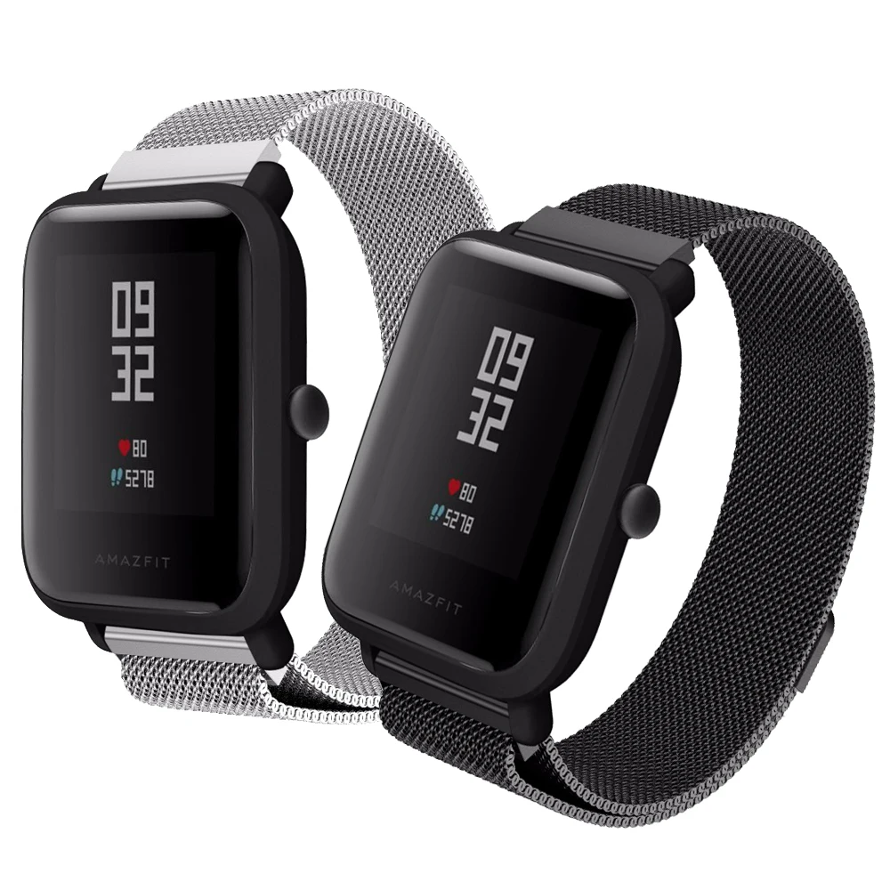 

20mm Metal Milanese Loop Band For Xiaomi Huami Amazfit Bip Youth Wrist Strap Bracelet For Amazfit Gtr 42mm With Metal Buckle
