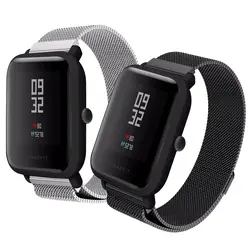 20 мм металлический Миланский ремешок для Xiaomi Huami Amazfit Bip Молодежный браслет на запястье для Amazfit Gtr 42 мм с металлической пряжкой