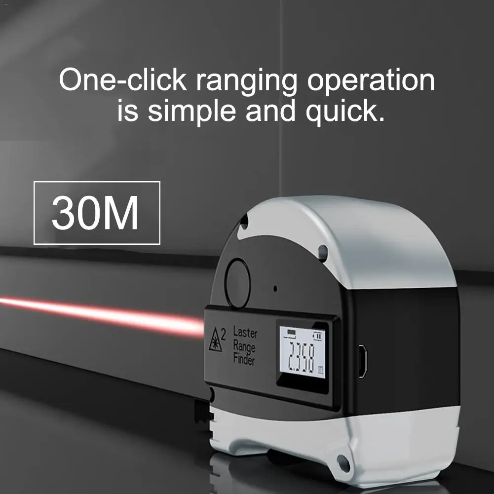 

30m Laser Rangefinder 2mm Accuracy High Precision Electronic Meter Ruler Multifunction Infrared Range Finder 5M Measuring Tape