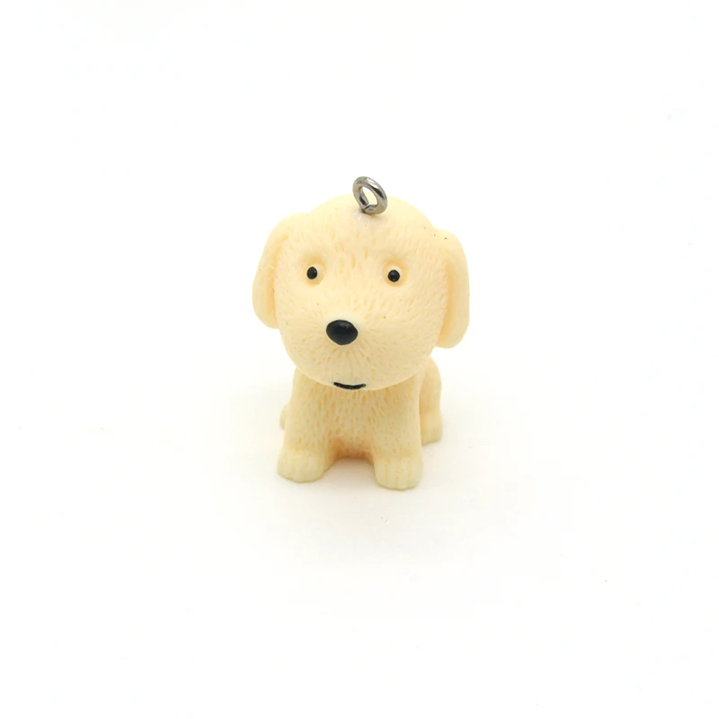 2pcs Super Cute Dog Crafts Resin Keychain Charms Diy Animal Jewelry Accessory Handmade Pet Choker Necklace Pendant Making