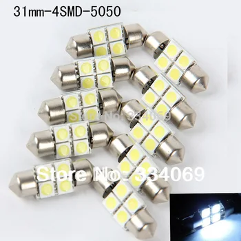 

POSSBAY 50pcs 31mm 5050 4SMD White Micro Universal Vehicle Auto Truck SUV Car Interior Festoon Dome LED Light Bulbs Lamp DC12V