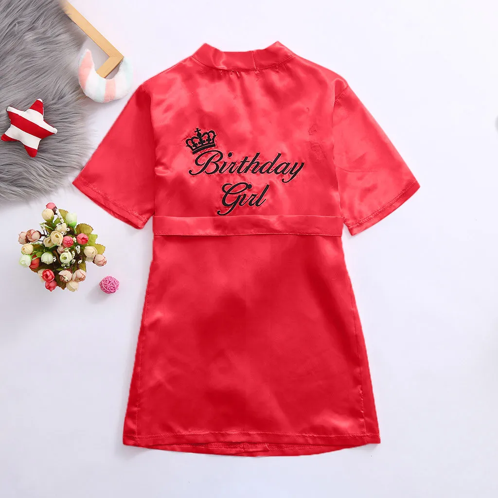 top Sleepwear & Robes New Kids Robe Satin Children Summer Kimono Bath Robes Bridesmaid Birthday Girl Dress Silk Children Girls Bathrobe Nightgown Robe cute pajama sets	