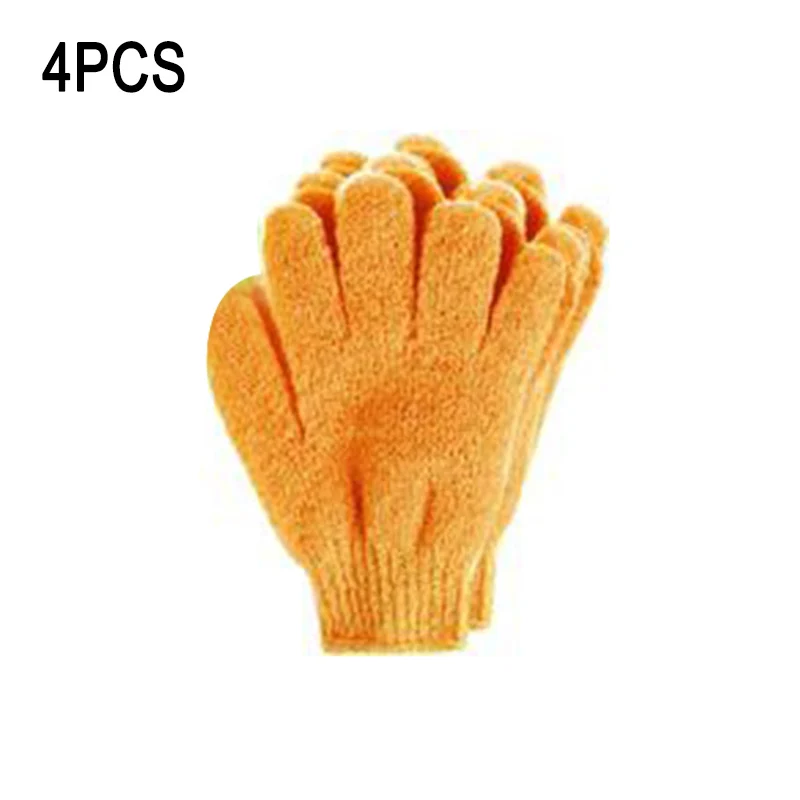 New Exfoliating Bath Gloves Bathing Five-finger Gloves Children Bath Towel Colorful Soft Bubble Bath Towel Gloves 2 Pairs Pack SF66 - Цвет: Цвет: желтый