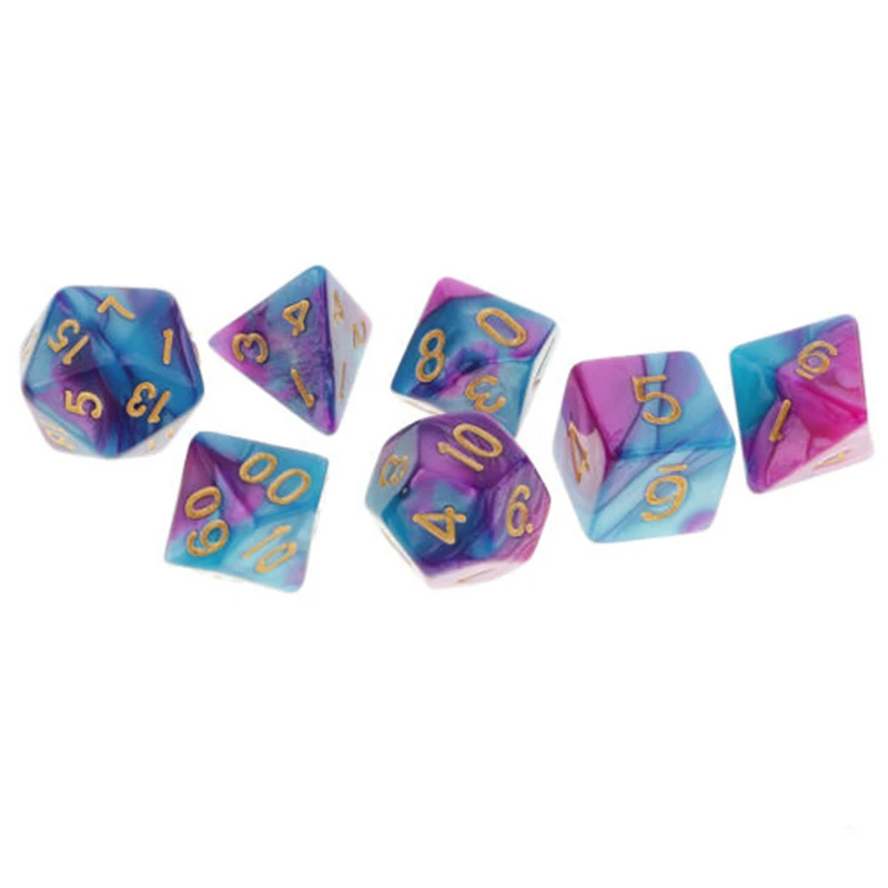RPG игральные кости DND доска ролевые игры вечеринки Кемпинг барбекю 7 шт. набор акриловый