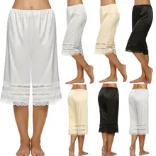 Летнее женское шелковое трикотажное нижнее белье, нижнее белье, модные однотонные сексуальные кружевные свободные удобные пижамы, штаны, домашняя одежда, укороченные штаны