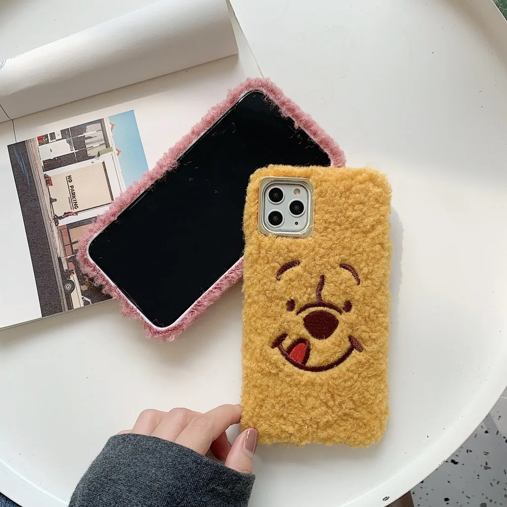 Мягкий плюшевый чехол для телефона для iphone XS Max XR X Забавный чехол с медведем из мультфильма Fokry Меховой чехол для iphone 8 7 6s Plus 11 Pro Max