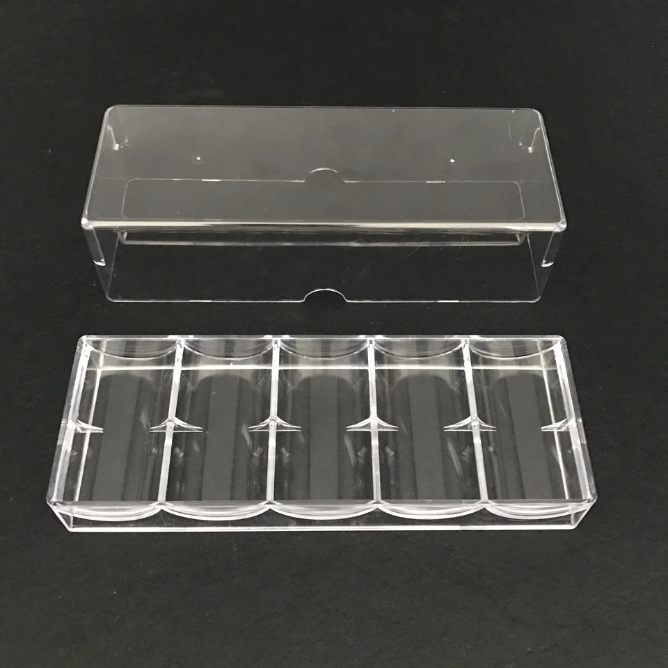 Easytoday 1Pcs Transparent Acrylic Texas Poker Chips 100Pcs Box Portable Game Chip Box Baccarat Box Tray Poker Chip Accessories (5)