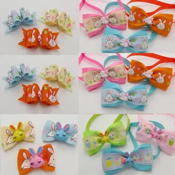 

100pcs/Lot Big sale Pet Dog puppy Cat rabbit Bow Ties with hair bow Bowknot Easter Grooming Products LY2202