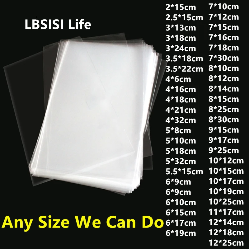 LBSISI Life 1000 шт прозрачные верхние открытые мешки пластиковые плоские пищевые