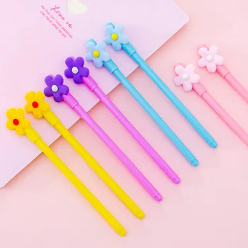

Candy color Flower Gel Pen Cute 0.38 mm Black Ink Signature pen office School writing Supplies Promotion gift