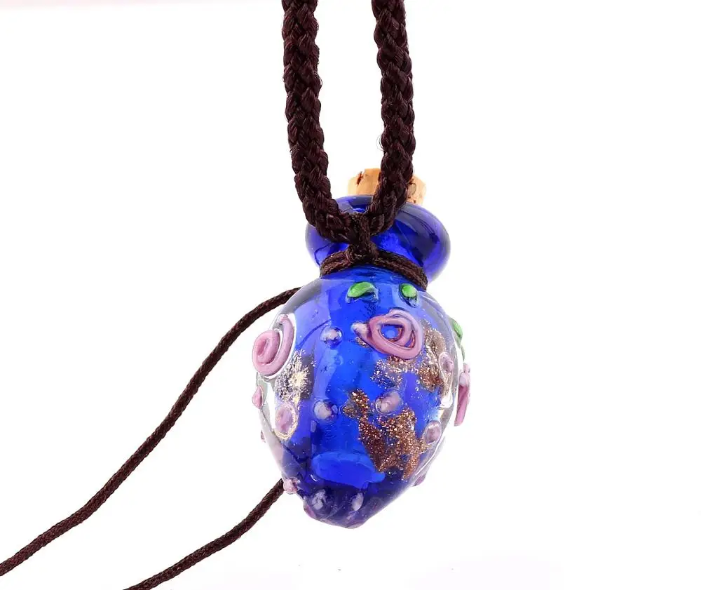 QIANBEI Модный кулон с цветами ожерелье Красочный Glass стеклянный кулон ожерелье эфирное масло диффузор сердце духи бутылки