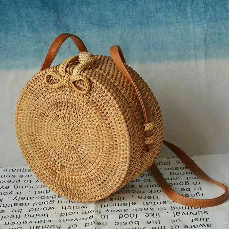 Женские сумки на плечо из ротанга Boho модные летние классические сумки через плечо