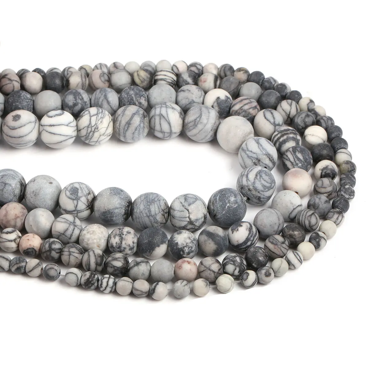 Natural Stone Beading Black zebra Stripes Round Loose BeadsIsolation beads For jewelry making DIY bracelet necklace accessories | Украшения