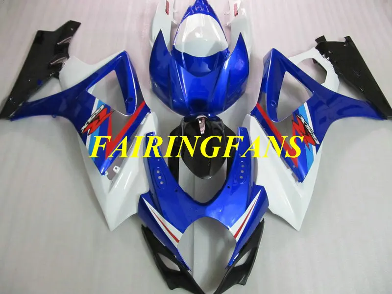 Литья под давлением обтекатель кузова для GSXR1000 07 08 GSX-R GSXR 1000 K7 2007 2008 Белый Синий Обтекатели+ подарки SK24