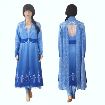 

New elsa 2 Cosplay Snow Adult Elsa Dress Costume Halloween Cosplay Elsa Anna Costume Princess Ice Queen Elsa Outfit Full Set