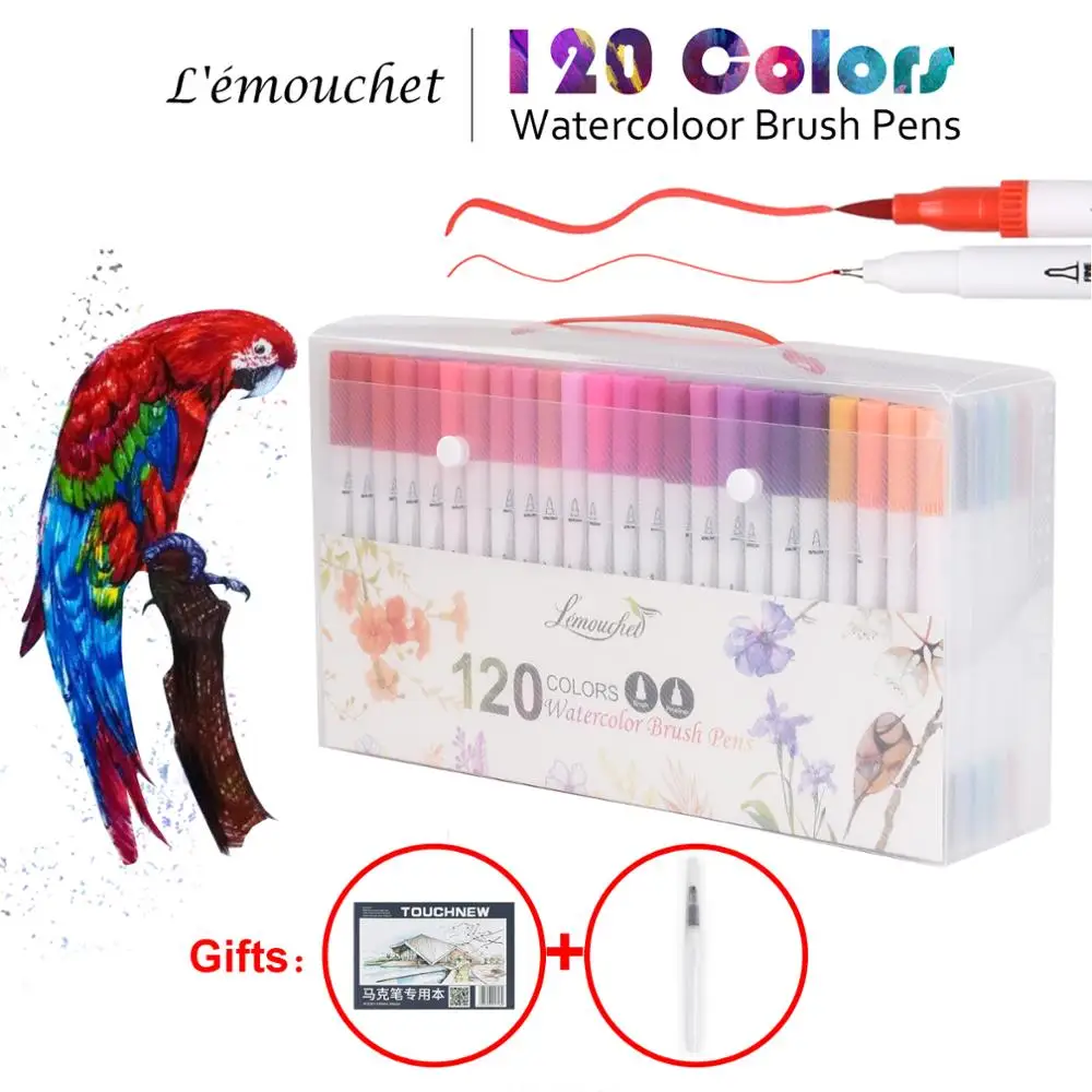 Kaufen 120 Farben Dual Tip Pinsel Marker Stifte Fineliner Aquarell Kunst Marker Kalligraphie Färbung Zeichnung Kunst Liefert mit Marker Pad