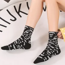 10 цветов, леопардовые женские носки, ретро принт с животными, хлопковые смешанные носки, модные женские цветные контрастные винтажные носки весна-осень