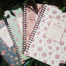 A5 espiral notebook 80 folhas pequena flor capa de papel diário planejador viagem bloco de notas escritório escola estudante presente