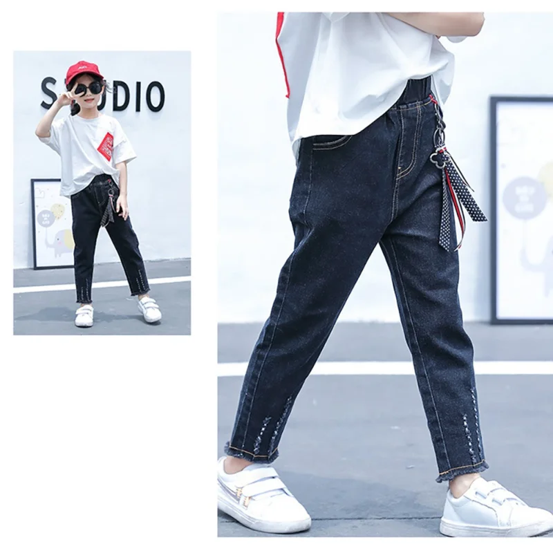 

hilittlekids Autumn Toddlers Infant Kids Denim Pants Baby Stretch Waist Long Pants Trousers Bottoms