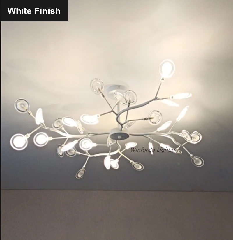 2022 Modern Firefly LED Chandelier Light Tree Branch Pendant Lamp Decorative Hanging Lamp For Home (Glass Lampshde -NOT PLASTIC) flush mount chandelier