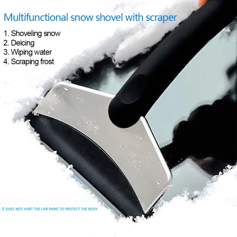 Cleaning Scraper Glass Scraper Glass Window Scraper Scraper Tool Scraper Cleaner Car Ice Scraper Snow Removal Shovel Stainless Steel Car Windshield Snow Removal Scraper Remover Winter Accessories