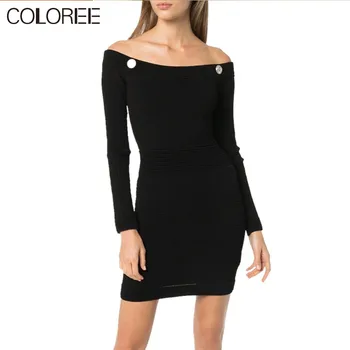 

Fashion autumn winter clothes women 2020 sexy off shoulder long sleeve mini sweater dress white/black femme robe